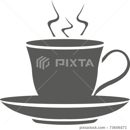 Hot coffee cup isolated on white background. 73606871