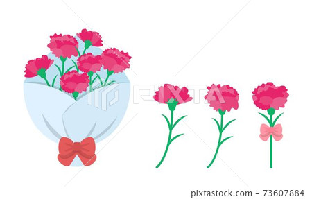 母親節粉紅色康乃馨花束組合向量元素 母親節粉紅色康乃馨花束組合向量元素 73607884