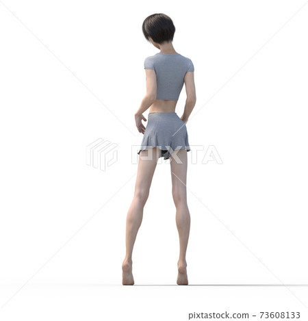 苗條的房間穿女人perming3DCG插圖素材 苗條的房間穿女人perming3DCG插圖素材 73608133
