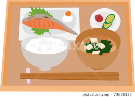 烤三文魚套餐看起來很美味 烤三文魚套餐看起來很美味 73608385