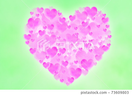 情人節圖像素材大,中,小粉紅色水彩心形心水平背景為綠色其他可用的顏色 情人節圖像素材大,中,小粉紅色水彩心形心水平背景為綠色其他可用的顏色 73609803