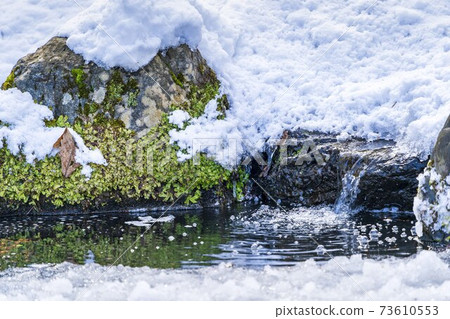 Melting water and pond flowing out 73610553