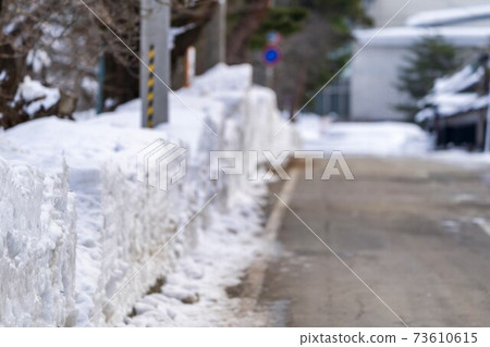 Snow cleared road Snow cleared road 73610615