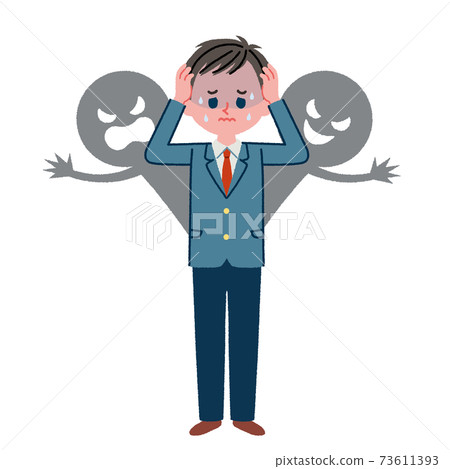 Illustration material of students who are worried about human relationships Illustration material of students who are worried about human relationships 73611393