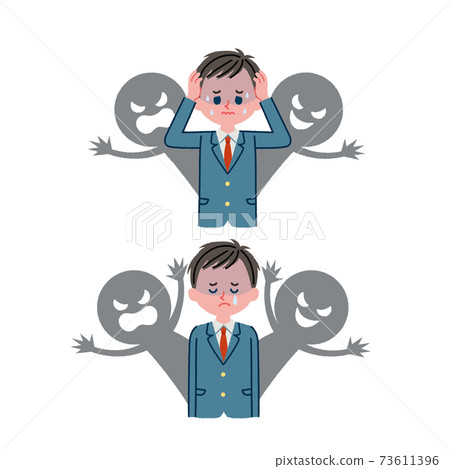 Illustration material of students who are worried about human relationships Illustration material of students who are worried about human relationships 73611396