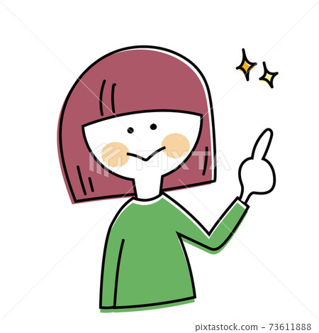 Forefinger woman explaining Forefinger woman explaining 73611888