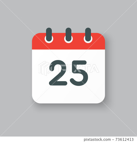 Vector icon calendar day number 25, 25th day month 73612413