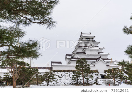 Tsuruga Castle (Wakamatsu Castle) in winter, Aizuwakamatsu City, Fukushima Prefecture Tsuruga Castle (Wakamatsu Castle) in winter, Aizuwakamatsu City, Fukushima Prefecture 73612621
