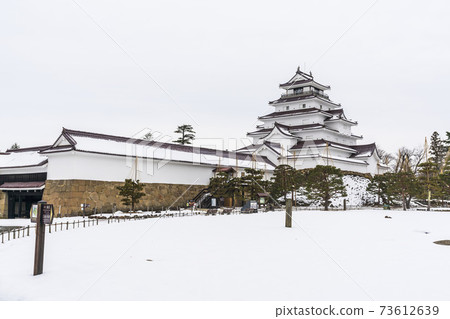 Tsuruga Castle (Wakamatsu Castle) in winter, Aizuwakamatsu City, Fukushima Prefecture Tsuruga Castle (Wakamatsu Castle) in winter, Aizuwakamatsu City, Fukushima Prefecture 73612639