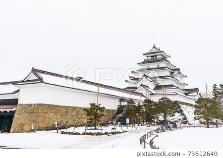 Tsuruga Castle (Wakamatsu Castle) in winter, Aizuwakamatsu City, Fukushima Prefecture Tsuruga Castle (Wakamatsu Castle) in winter, Aizuwakamatsu City, Fukushima Prefecture 73612640
