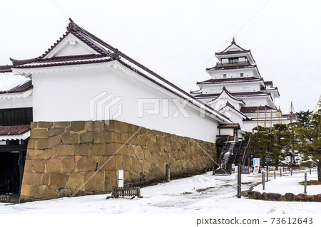 Tsuruga Castle (Wakamatsu Castle) in winter, Aizuwakamatsu City, Fukushima Prefecture Tsuruga Castle (Wakamatsu Castle) in winter, Aizuwakamatsu City, Fukushima Prefecture 73612643