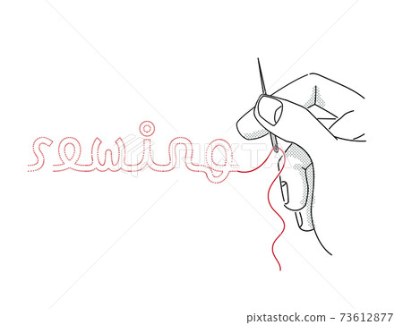 Hands of embroidery and embroidery 73612877