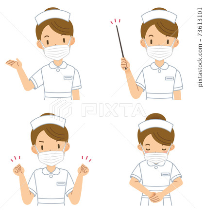 Female nurse with a mask Female nurse with a mask 73613101