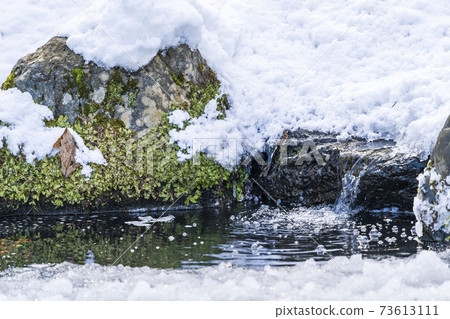 Melting water and pond flowing out 73613111
