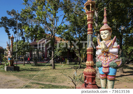 buddhist religious statue at Wat Svay Andet Pagoda in Cambodia buddhist religious statue at Wat Svay Andet Pagoda in Cambodia 73613536
