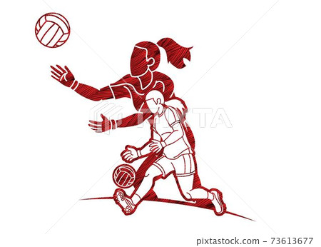 Group of Gaelic Football Women Players Action Cartoon Graphic Vector Group of Gaelic Football Women Players Action Cartoon Graphic Vector 73613677