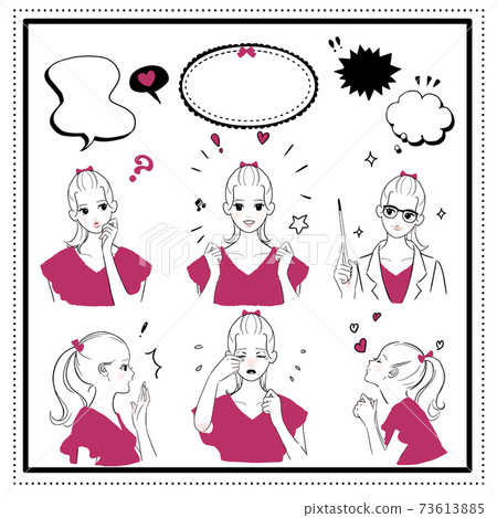 Girl emotion set / red 73613885