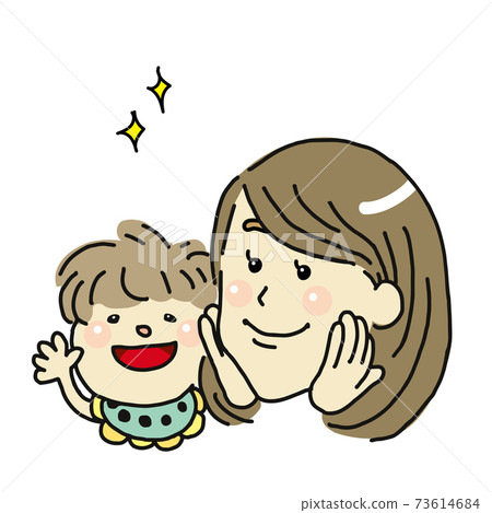 Illustration of mom and baby Illustration of mom and baby 73614684