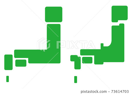Deformed simple map of Japan icon pictogram 73614703
