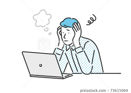 Illustration material of business person who works by remote work 73615069