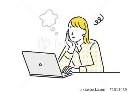 Illustration material of business person who works by remote work 73615489