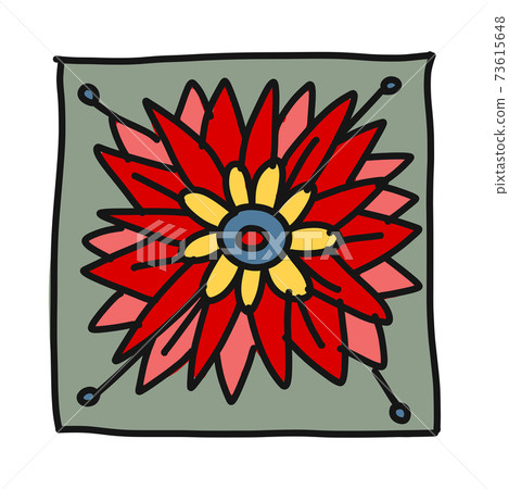 Decorated tiles. Square shape. Floral Ornament for your design Decorated tiles. Square shape. Floral Ornament for your design 73615648