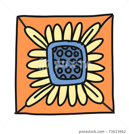 Decorated tiles. Square shape. Floral Ornament for your design Decorated tiles. Square shape. Floral Ornament for your design 73615662