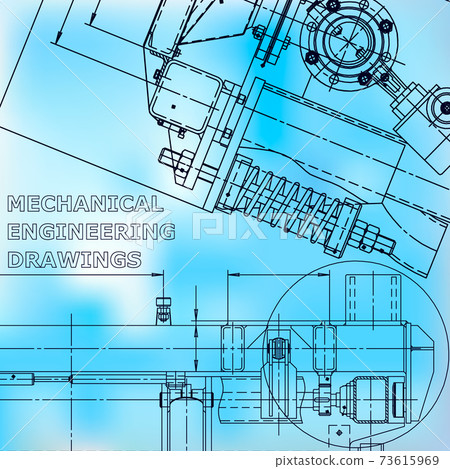 Mechanical engineering. Technical illustration. Backgrounds of engineering subjects 73615969