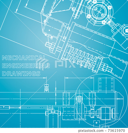 Mechanical engineering. Technical illustration. Backgrounds of engineering subjects Mechanical engineering. Technical illustration. Backgrounds of engineering subjects 73615970