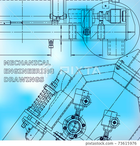 Mechanical engineering. Technical illustration. Backgrounds of engineering subjects Mechanical engineering. Technical illustration. Backgrounds of engineering subjects 73615976