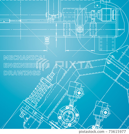 Mechanical engineering. Technical illustration. Backgrounds of engineering subjects Mechanical engineering. Technical illustration. Backgrounds of engineering subjects 73615977