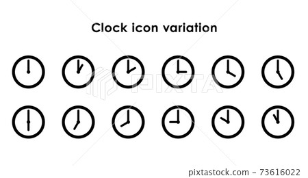 24-hour set of clock icons 73616022