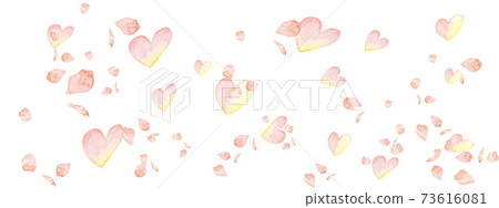 Watercolor heart, petals, cherry blossoms, flying love, valentine's day, mother's day, happiness anniversary 73616081