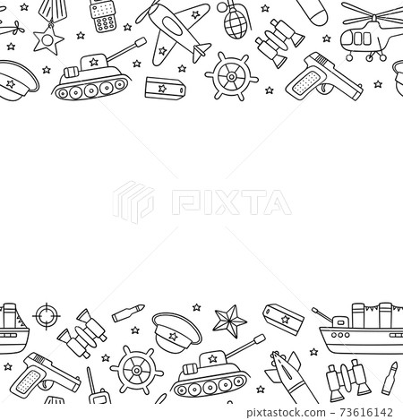 Seamless pattern for Defender of the Fatherland Day 23 february and Victory day 9 may. 73616142