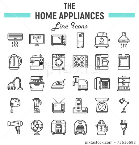 Home appliances line icon set, technology symbols 73616698