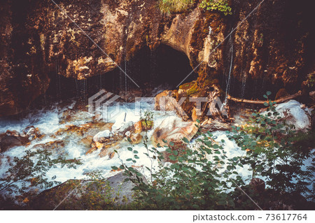 Waterfall in Vanoise national Park, French alps 73617764