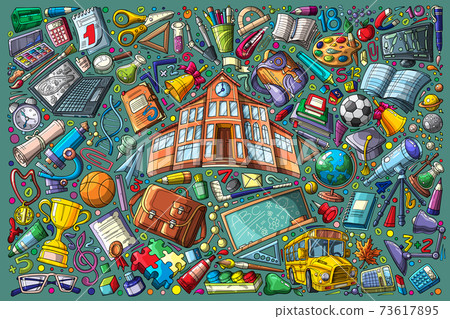 Back to school doodle set vector illustration... - Stock Illustration ...