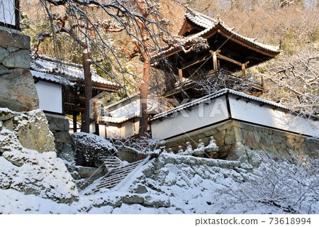 大運寺在白雪皚皚的風景 大運寺在白雪皚皚的風景 73618994