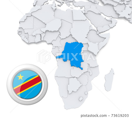 Republic Of Congo On Africa Map Democratic Republic Of Congo On Africa Map - Stock Illustration [73619203]  - Pixta