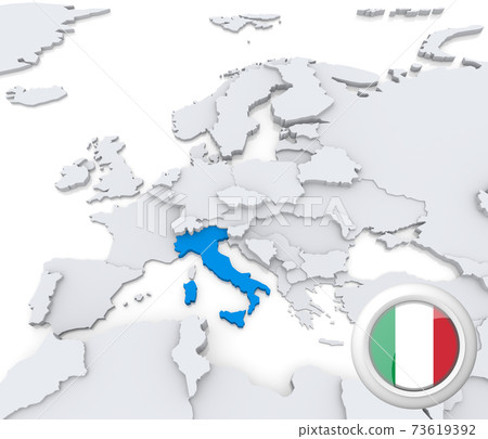 Italy on map of Europe 73619392