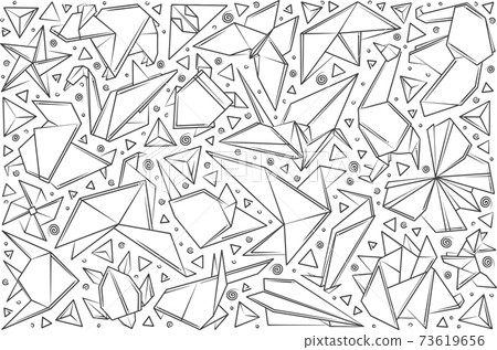 Hand drawn paper origami. 73619656