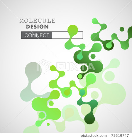 Abstract green molecules on white background. Vector logo design elements 73619747