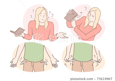 Money loss and cash robbery concept 73619967