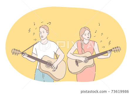 Music, band, playing guitar, singer concept 73619986