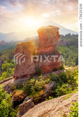 Cliff rocks close-up, Belogradchik, Bulgaria sunset Cliff rocks close-up, Belogradchik, Bulgaria sunset 73620109