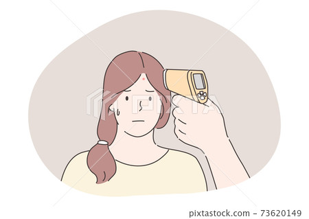 Temperature measurement, healthcare medicine, coronavirus concept 73620149