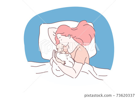 Sleeping, relaxation and comfortable rest concept Sleeping, relaxation and comfortable rest concept 73620337