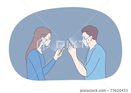 Protection, quarantine, communication, infection, coronavirus concept 73620433