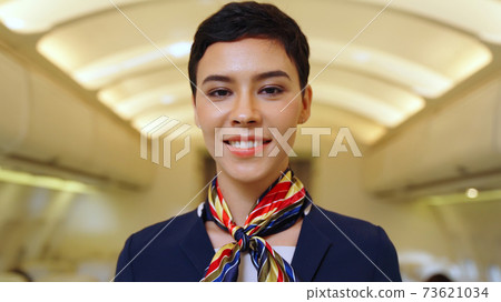 Cabin crew or air hostess working in airplane 73621034