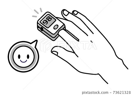 Pulse oximeter normal value illustration black and white 73621328